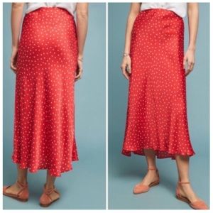 LAST CHANCE! Maeve Silk Polka Dot Midi Skirt